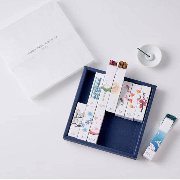 Kosaido Hanga 香套裝 10 種季節性香味 + 支架禮品套裝
