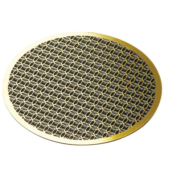 豪華黃銅杯墊 日本設計七寶圓形圖案 φ8.6cm