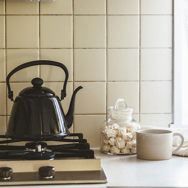 Noda Horo 滴水壺 II 日本搪瓷鵝頸水壺 黑色 2L