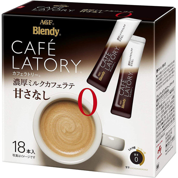 AGF Blendy Café Latory 濃鬱牛奶咖啡拿鐵無糖 18 裝