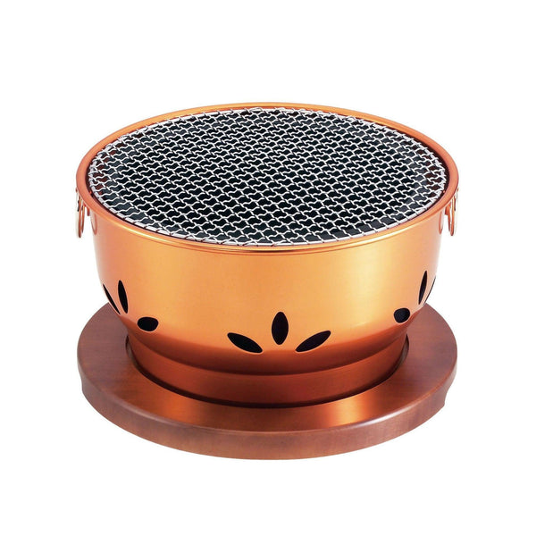 七林圓形木炭烤架便攜式鑄鐵火盆烤架 30 厘米