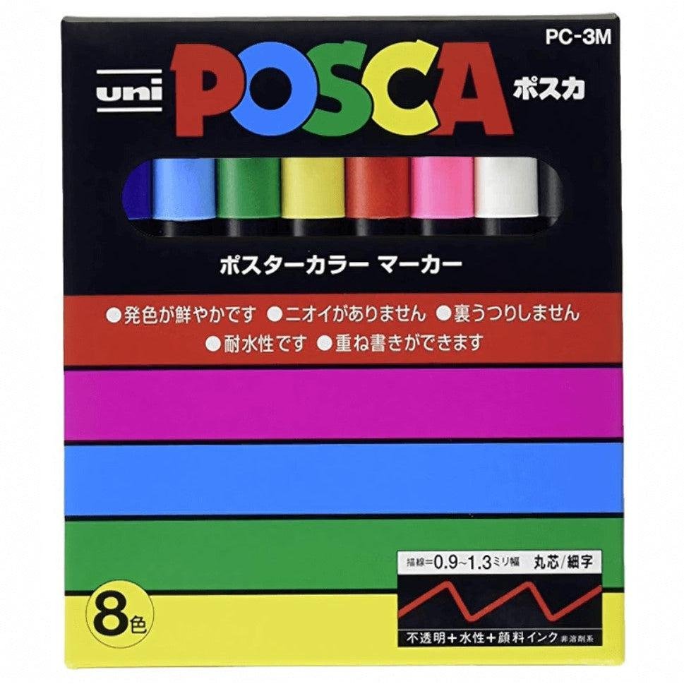 uni 三菱 Posca 油漆筆套裝 8 色 PC-3M 8C