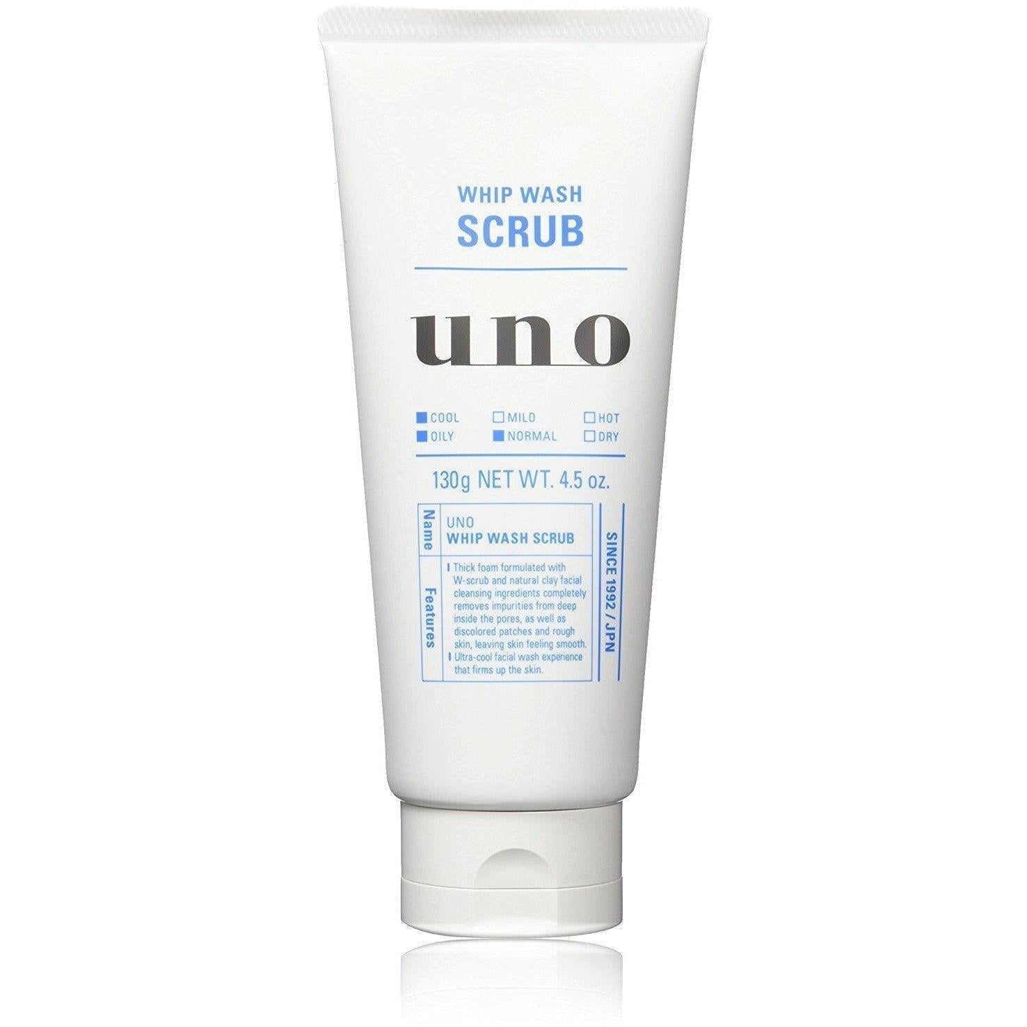 Uno Whip Wash 磨砂膏冷卻緊緻男士洗面乳 130 克