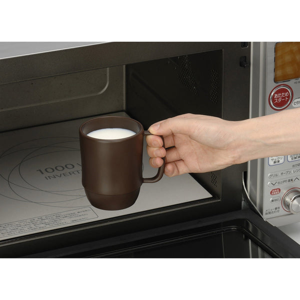Inomata 微波爐塑膠咖啡杯 棕色