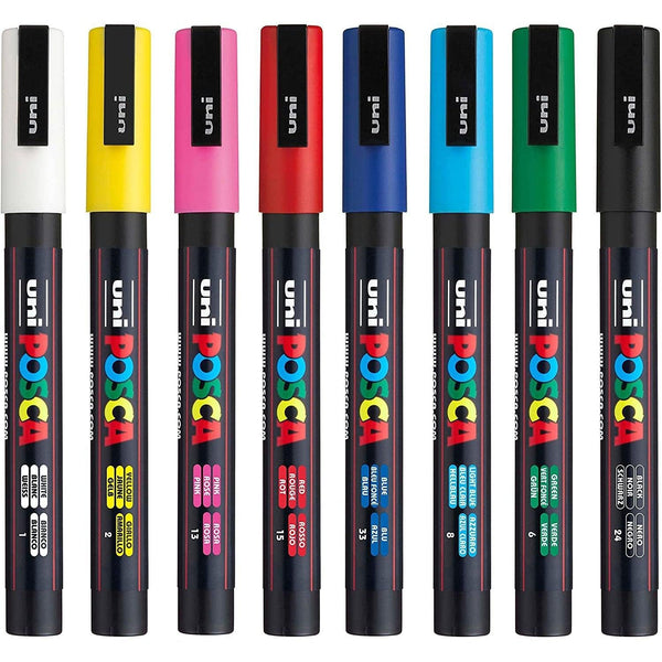 uni 三菱 Posca 油漆筆套裝 8 色 PC-3M 8C