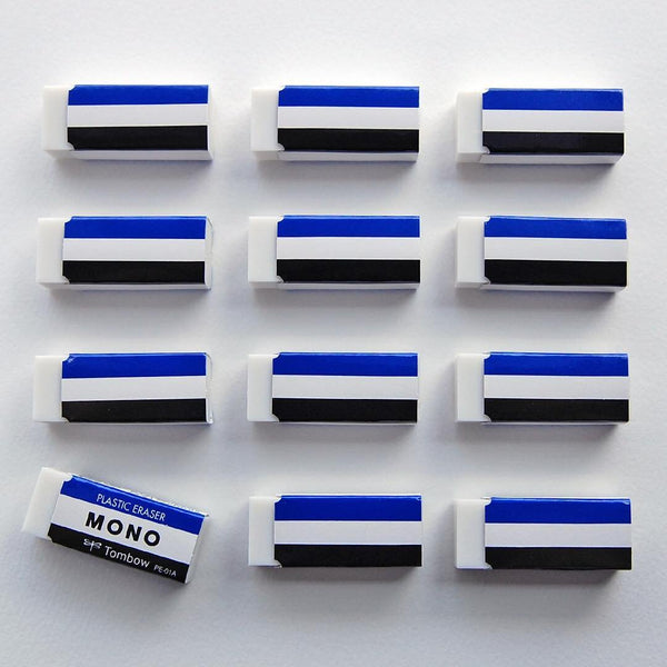 Tombow Mono 橡皮日本白色塑膠橡皮套裝 5 件