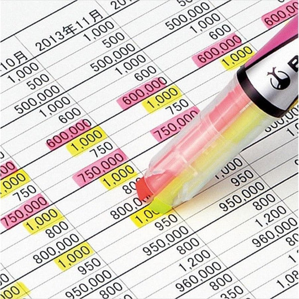 Kokuyo Beetle Tip 雙色螢光筆套裝 3 支（6 種柔和色彩）