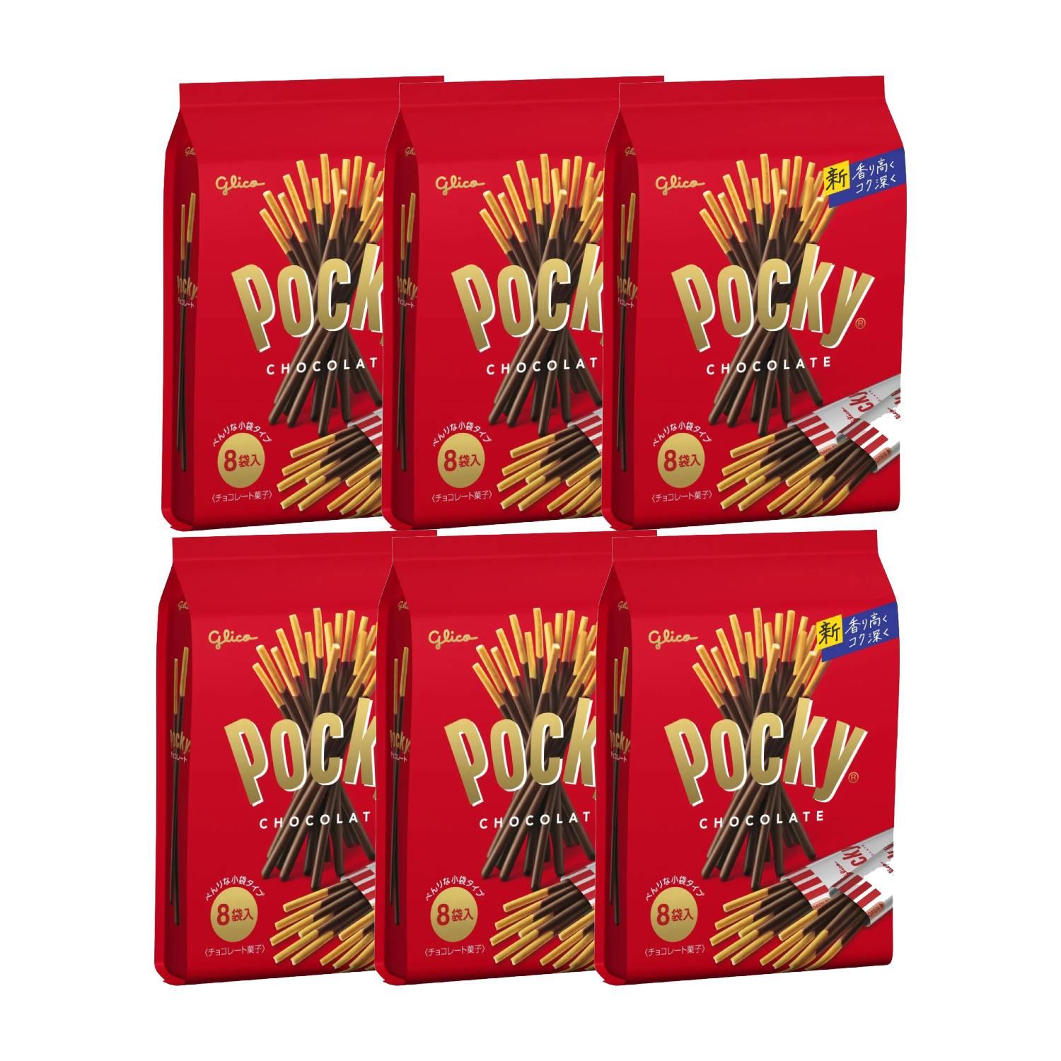 Pocky 巧克力餅乾棒甜脆零食（6 件裝）