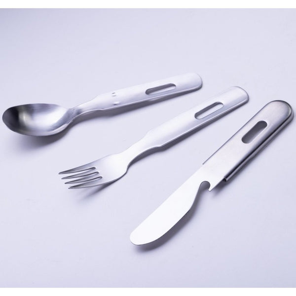 Ptygrace Compact 3pc野营餐具套装，包括刀，叉和勺子