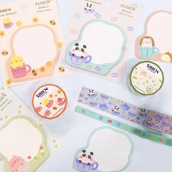 Saien 便利貼可愛茶杯刺蝟設計 30 張