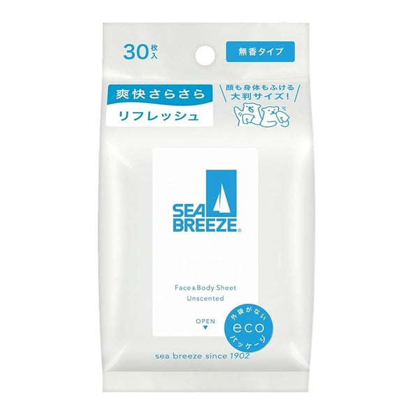 Sea Breeze 除臭身體濕紙巾 無味 30 片