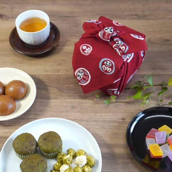 青鸞風呂敷不倒翁娃娃圖案棉質裹布