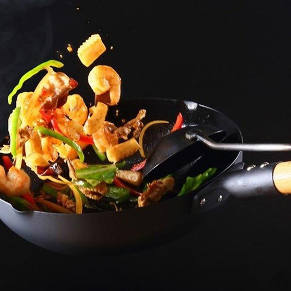 Takumi 岩漿板不沾鐵感應炒鍋木柄 28 厘米