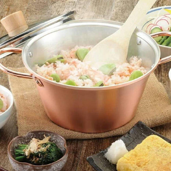 Tanabe 高導銅帶柄帶蓋燉鍋 15 厘米