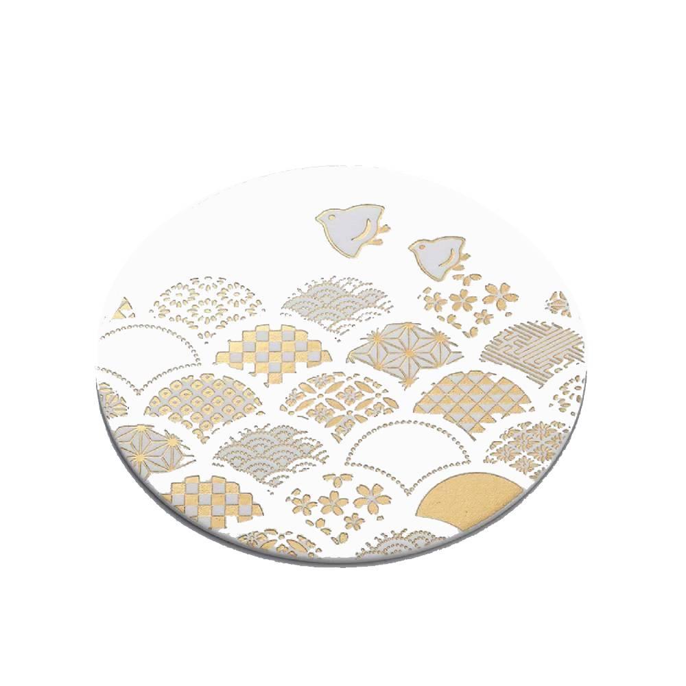 厚紙杯墊優雅金箔 Seigaha 波浪圖案 3 克拉。