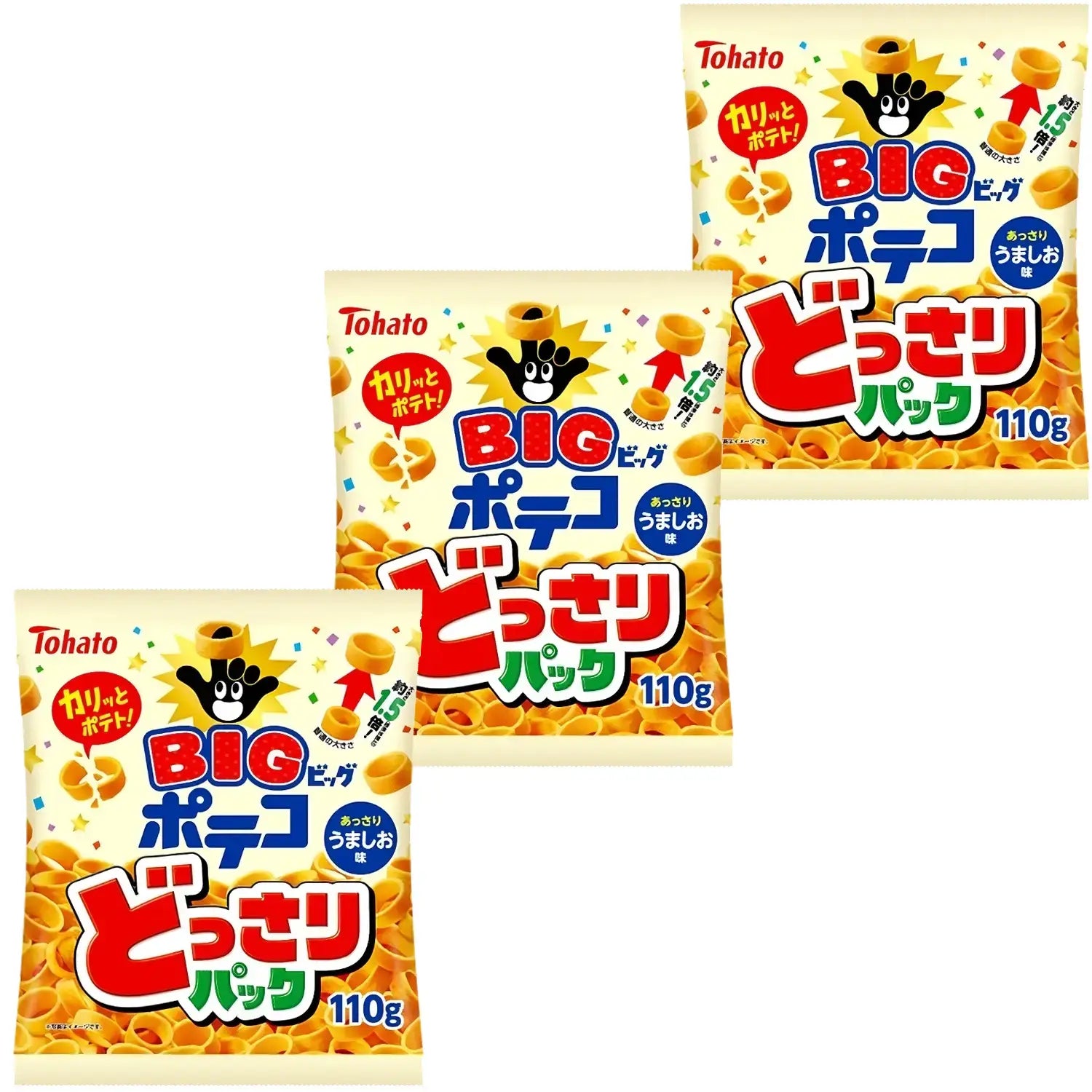 Tohato Poteco 環形薯片 微鹹 大號 110g（3 片裝）