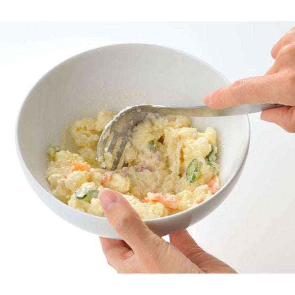 Uchicook 馬鈴薯搗碎機緊湊型不鏽鋼搗碎叉 18 厘米
