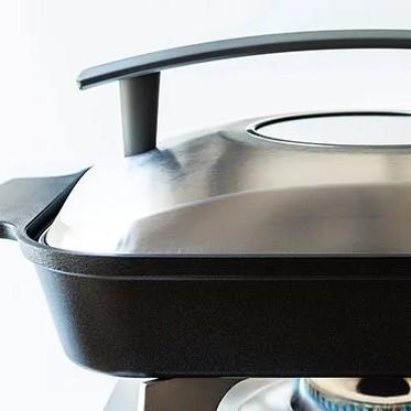 Uchicook 蒸氣烤架搭配金屬蓋紅色 UCS15