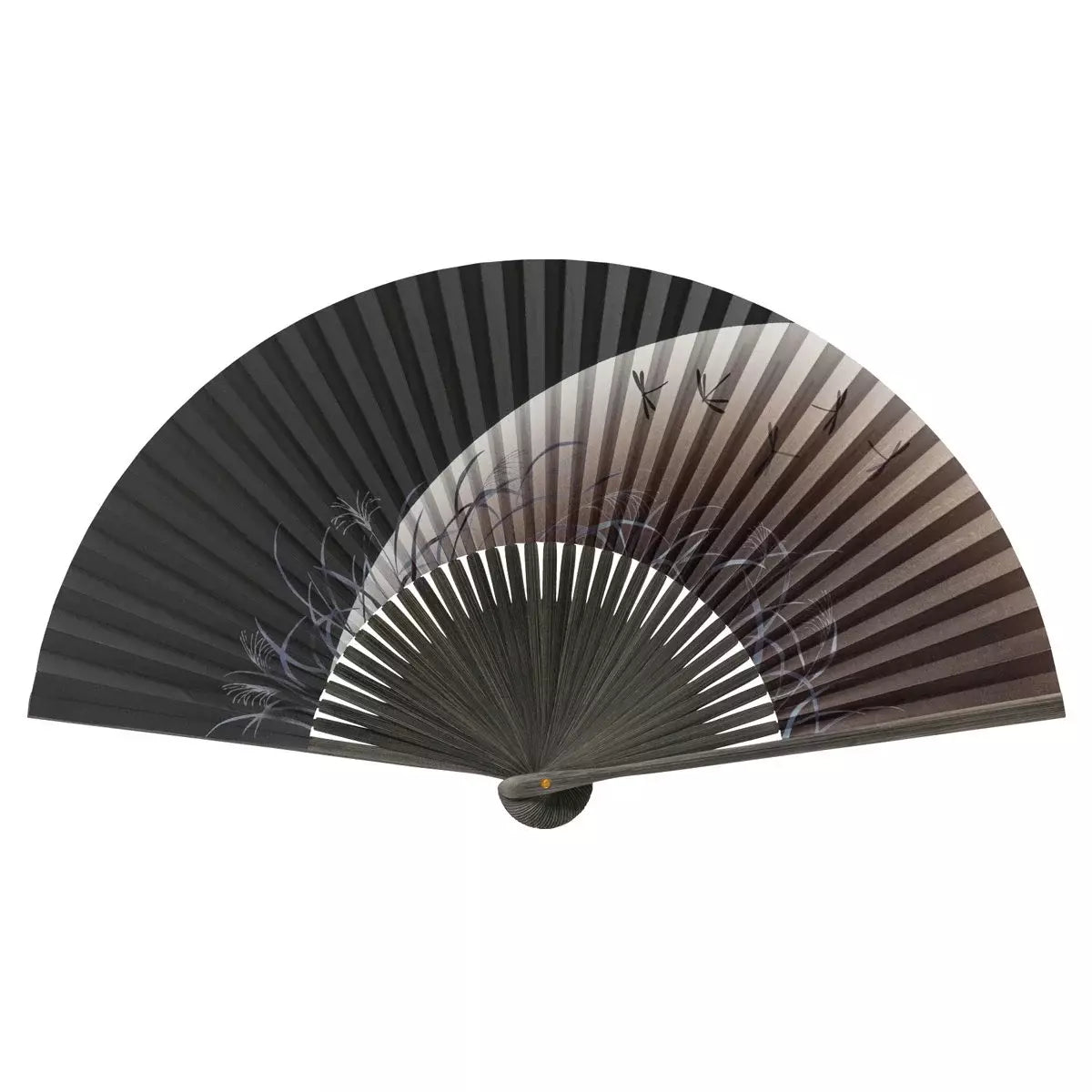 Yamani Dragonfly Design 黑色 Sensu 手持折疊風扇 21.5 厘米