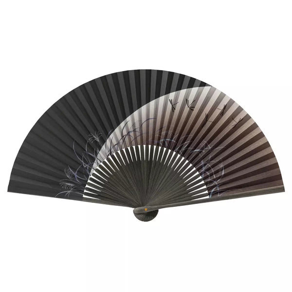 Yamani Dragonfly Design 黑色 Sensu 手持折疊風扇 21.5 厘米