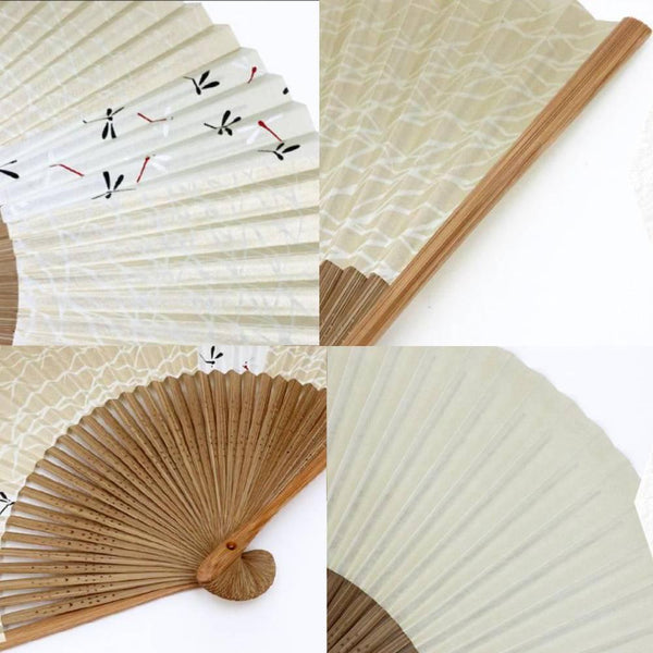 Yamani Dragonfly Design 金色 Sensu 手持折扇 21.5 厘米