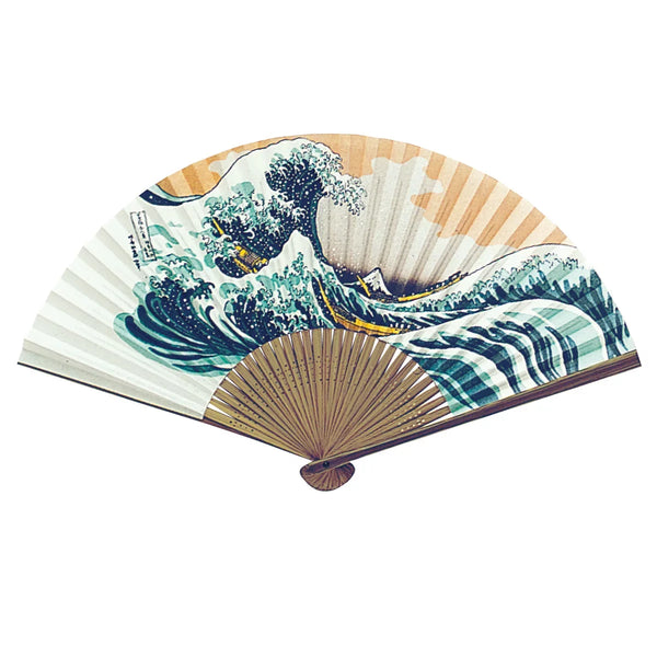 Yamani Great Wave Off 神奈川日本扇子折疊扇 22.5 厘米