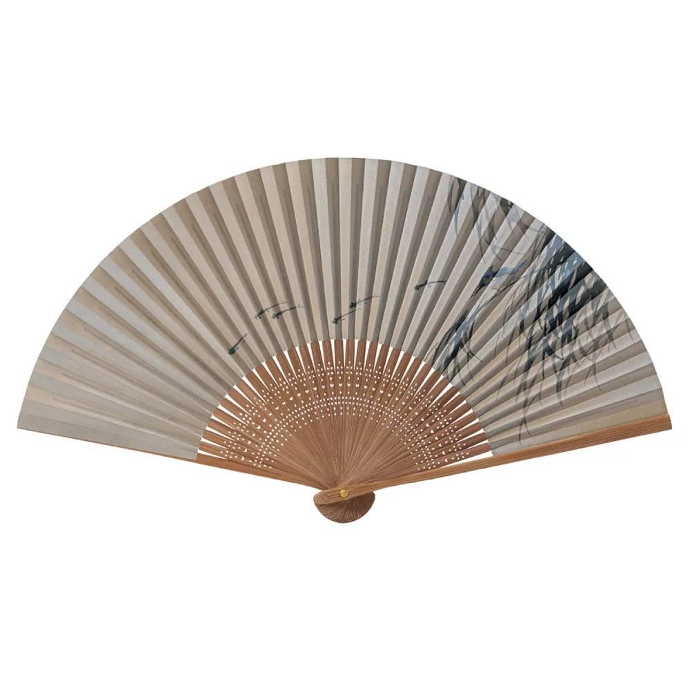 Yamani 翠鳥米色 Sensu 手持折扇 21.5 厘米