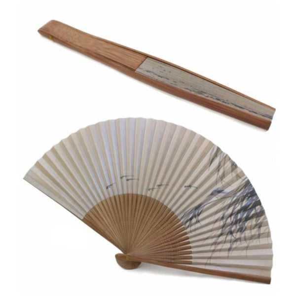 Yamani 翠鳥米色 Sensu 手持折扇 21.5 厘米