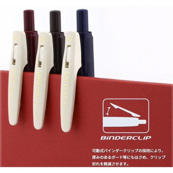 Zebra Sarasa 夾復古彩色中性墨水筆 5 色 0.5 mm JJ15-5C-VI-N