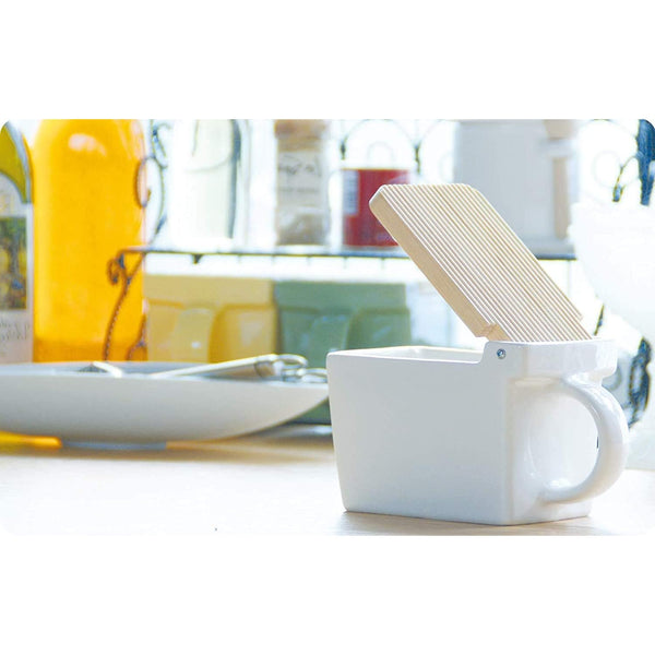 零日本鹽盒陶瓷廚房容器白色 420 毫升